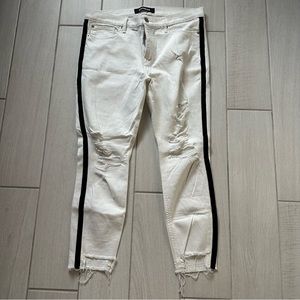 Express white tuxedo jeans. Cropped legging. Midrise. Size 12